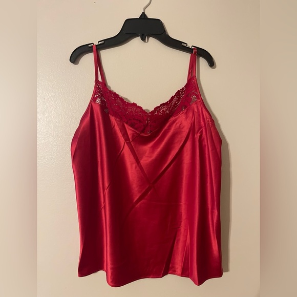 Le Mystere Lace Allure Satin Camisole Red L - Picture 2 of 4